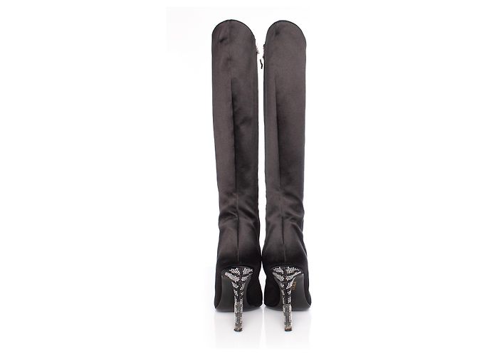 Valentino Garavani, botas de punta satinada Negro - vista 5