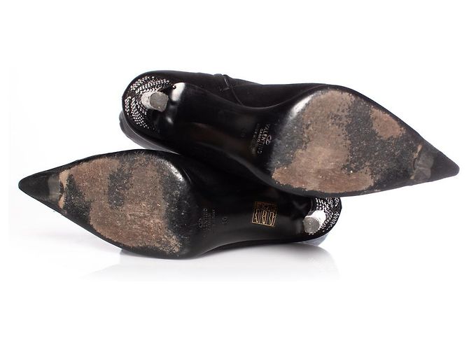 Valentino Garavani, botas de punta satinada Negro - vista 7