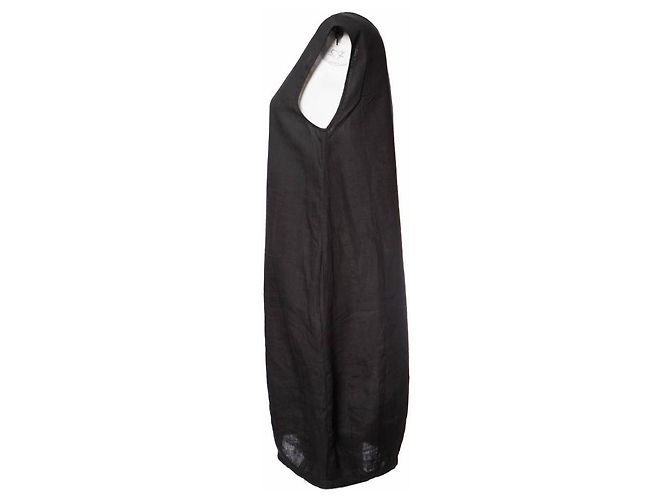 Autre Marque Jen Kahn, Schwarzes Leinenkleid mit 2 Einschubtaschen. - Ansicht 2