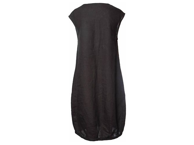 Autre Marque Jen Kahn, Schwarzes Leinenkleid mit 2 Einschubtaschen. - Ansicht 3