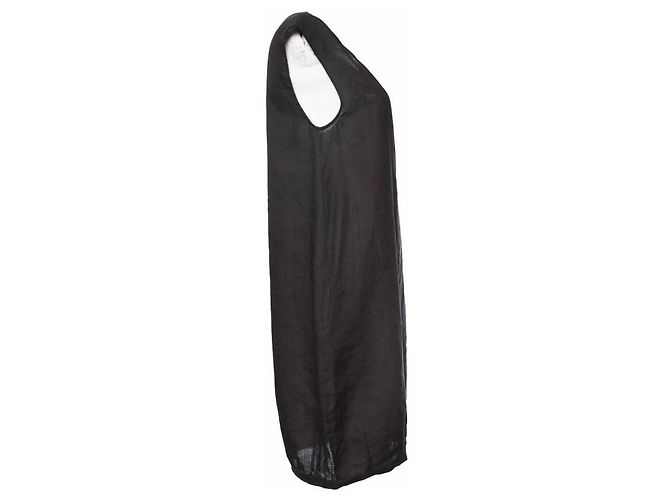 Autre Marque Jen Kahn, Schwarzes Leinenkleid mit 2 Einschubtaschen. - Ansicht 4