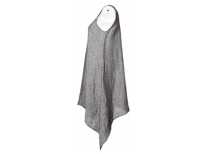 Autre Marque Jen Kahn, graues Leinenkleid mit 2 Eingrifftaschen in Größe S/M. - Ansicht 2