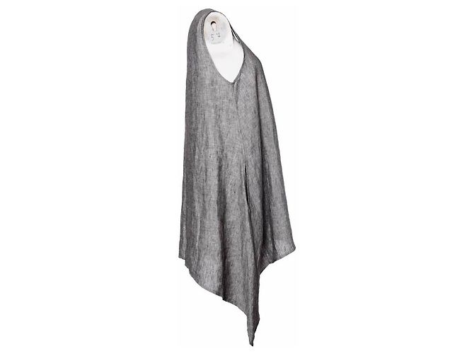 Autre Marque Jen Kahn, graues Leinenkleid mit 2 Eingrifftaschen in Größe S/M. - Ansicht 3