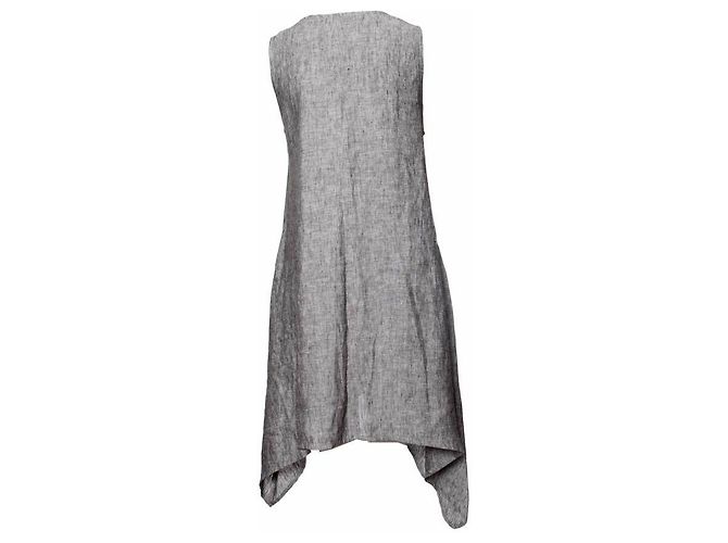 Autre Marque Jen Kahn, graues Leinenkleid mit 2 Eingrifftaschen in Größe S/M. - Ansicht 4