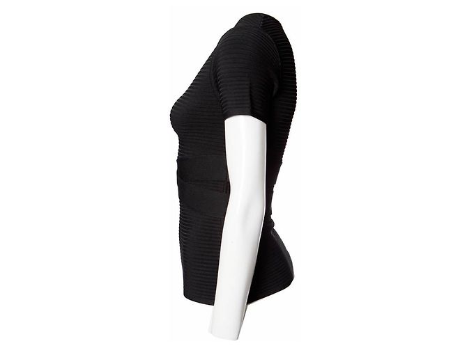 T By Alexander Wang T von Alexander Wang, Schwarzes, überkreuztes Stretch-Top - Ansicht 4