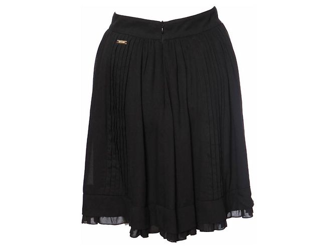 JUST CAVALLI, Gonna nera con tratti. Nero - vista 3