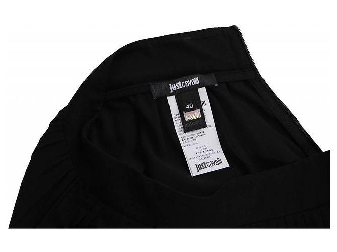 JUST CAVALLI, Gonna nera con tratti. Nero - vista 5