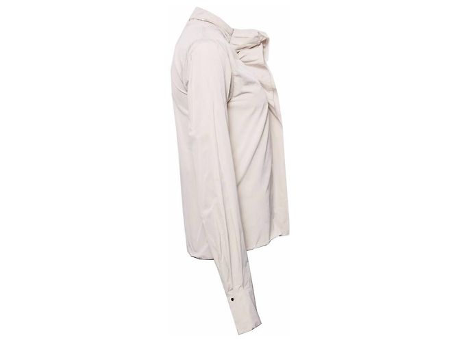 LANVIN, Beige Bluse mit Rüschen in Größe 36/XS (Fluss 2007). - Ansicht 3