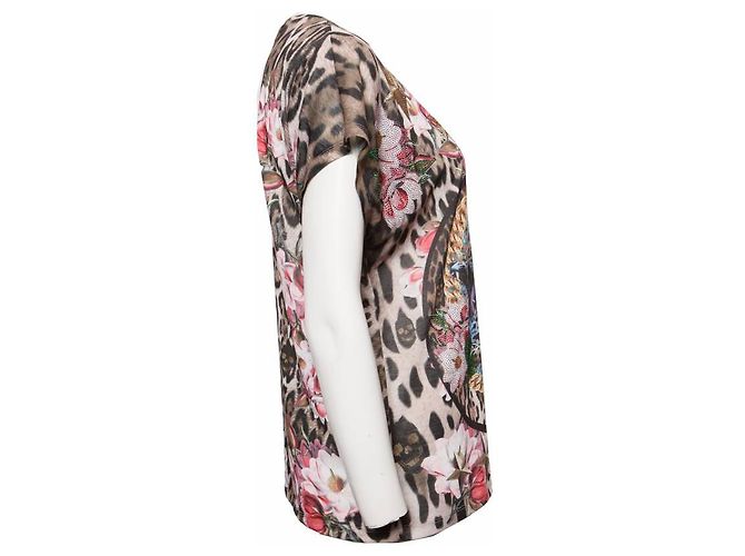 Philipp Plein, T-Shirt mit Leopardenmuster und Steinen. Mehrfarben - Ansicht 4