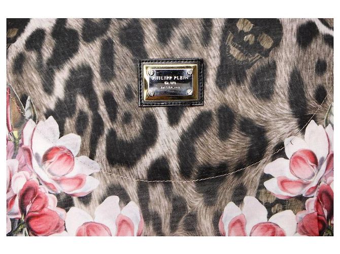 Philipp Plein, T-Shirt mit Leopardenmuster und Steinen. Mehrfarben - Ansicht 5