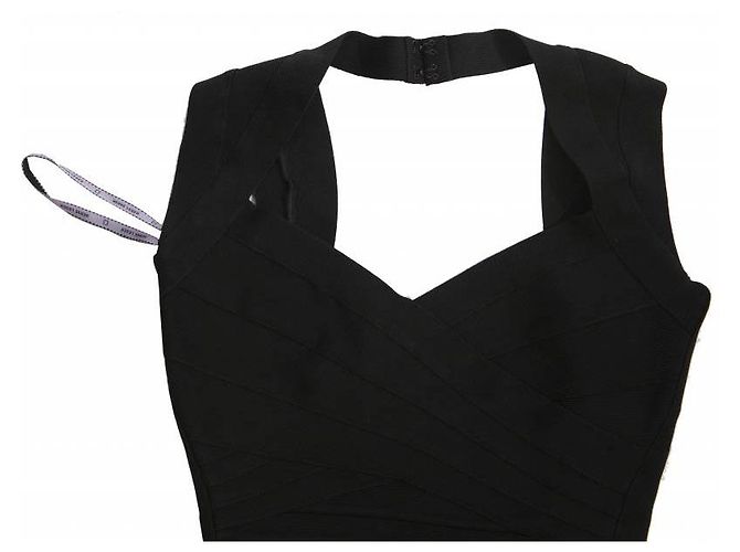 HERVE LEGER, Abito body nero - vista 5