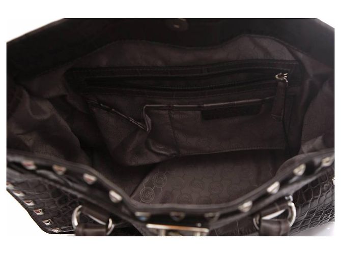 Michael Kors, Borsa tote Hamilton grigia con stampa coccodrillo e hardware argentato. Grigio - vista 6