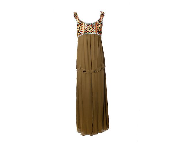 Matthew Williamson Matteo Williamson, abito verde con perline etniche - vista 3