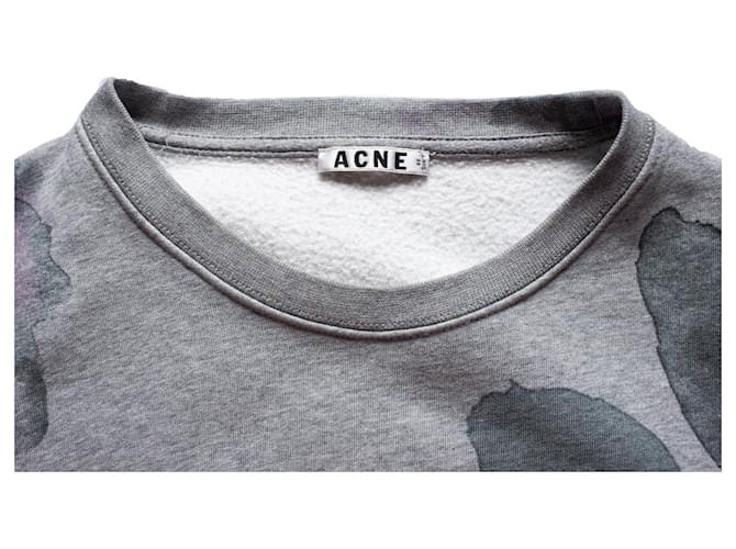 Acne Acné, suéter gris con estampado de rosas - vista 6