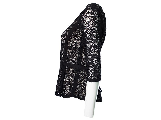 Autre Marque GERARD DAREL, Black lace top with peplum - view 4