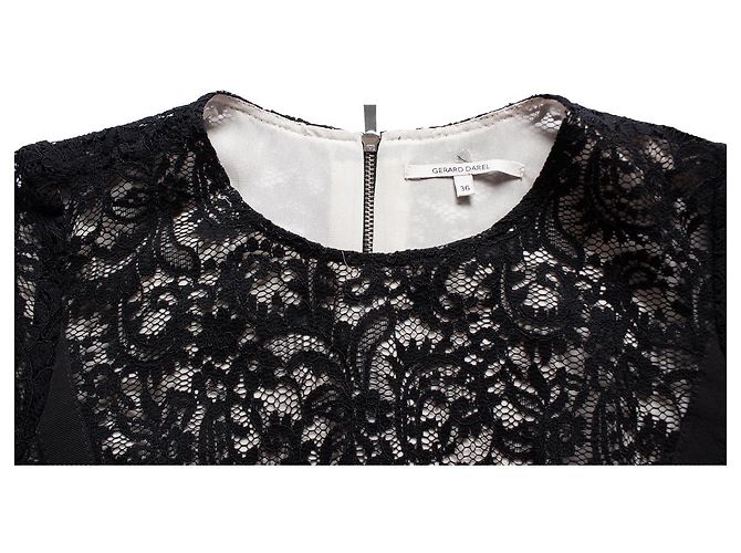 Autre Marque GERARD DAREL, Black lace top with peplum - view 6