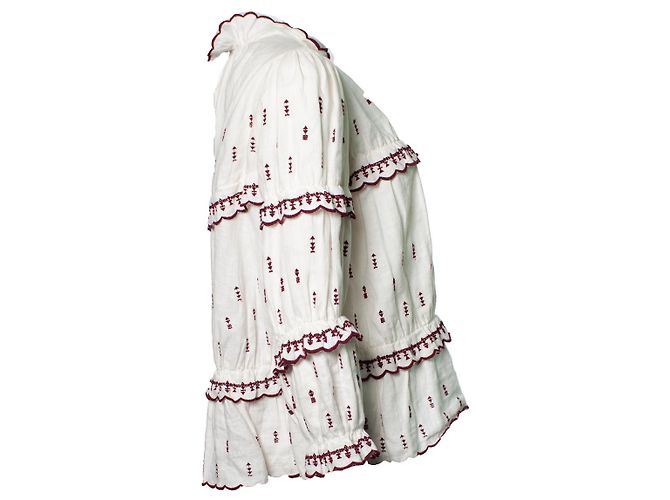 Isabel marant etoile, top con volantes blancos - vista 4