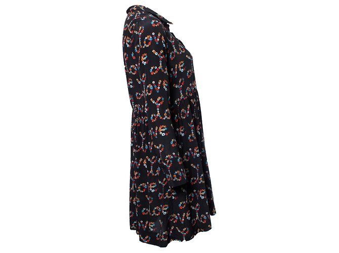 Sandro, Midikleid mit floralem Love-Print Schwarz - Ansicht 3