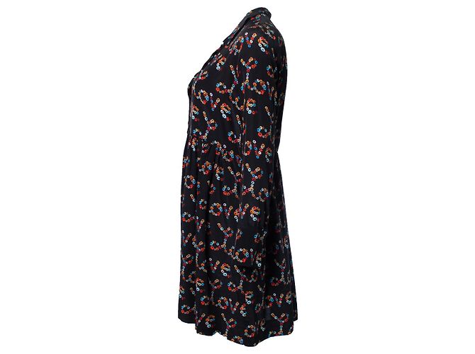 Sandro, Midikleid mit floralem Love-Print Schwarz - Ansicht 4