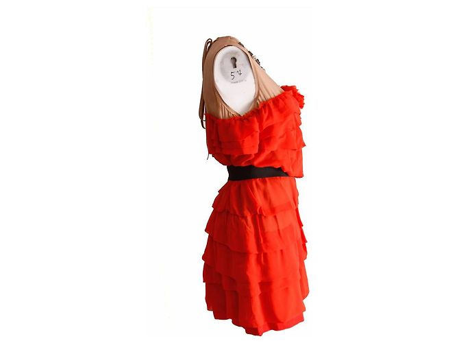 Lanvin For H&M LANVIN para H&M, Vestido de cóctel sin mangas con volantes Naranja - vista 2