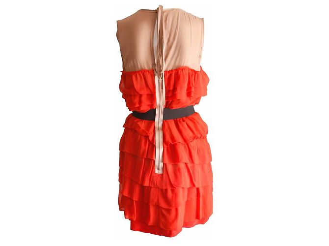 Lanvin For H&M LANVIN para H&M, Vestido de cóctel sin mangas con volantes Naranja - vista 3