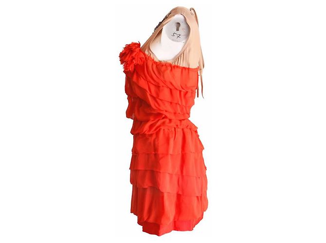 Lanvin For H&M LANVIN para H&M, Vestido de cóctel sin mangas con volantes Naranja - vista 4