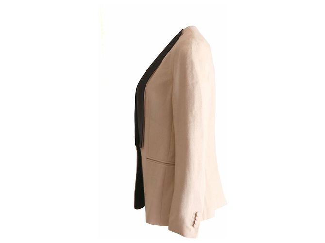 Phillip Lim, Sandfarbener Blazer mit schwarzem Revers 6/S. - Ansicht 2