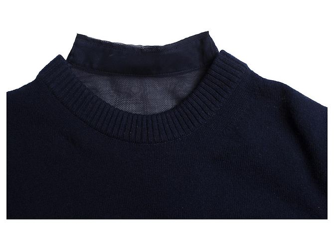 sacai, Top de lana azul con espalda transparente - vista 6