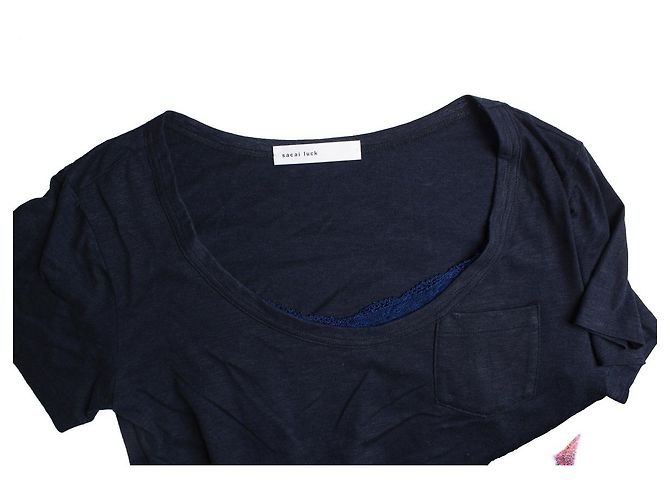 Autre Marque Sacai Suerte, camiseta azul con top lencero - vista 5