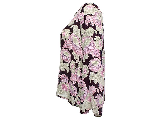 Autre Marque RAYA, top de seda negro con estampado floral Multicolor - vista 3