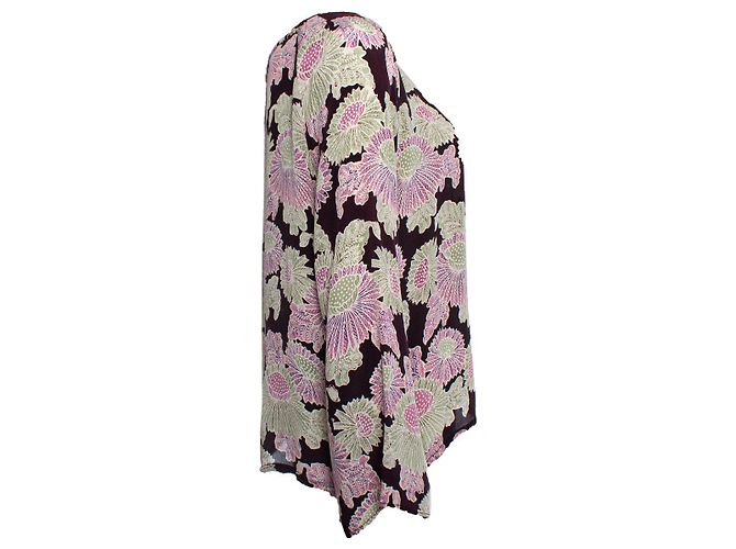 Autre Marque RAYA, top de seda negro con estampado floral Multicolor - vista 4
