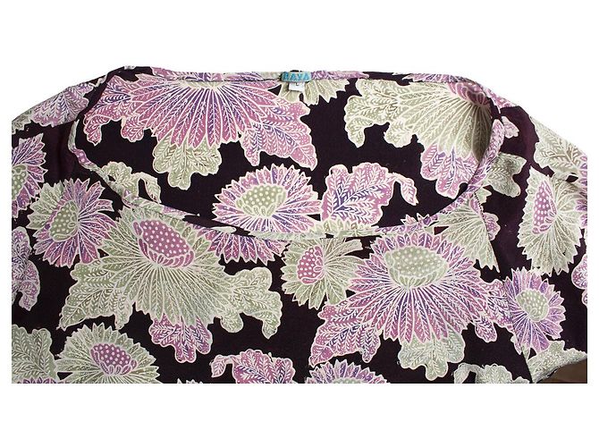 Autre Marque RAYA, top de seda negro con estampado floral Multicolor - vista 5