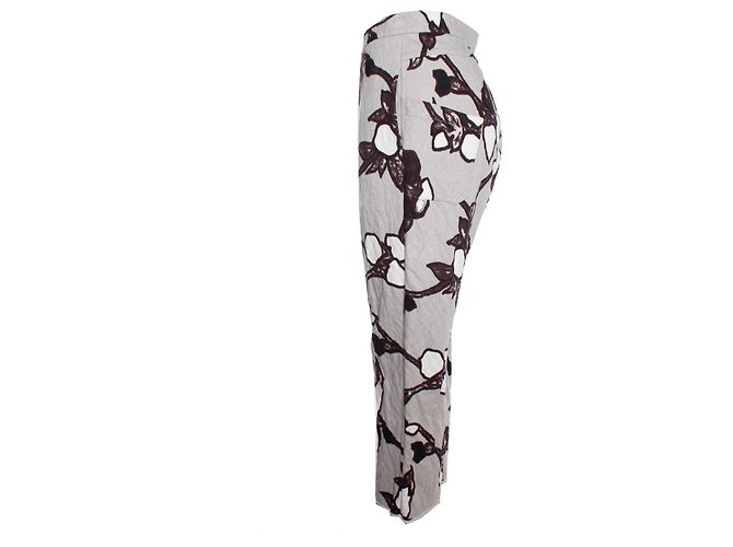 Marni, pantalones con estampado de flores Gris - vista 4
