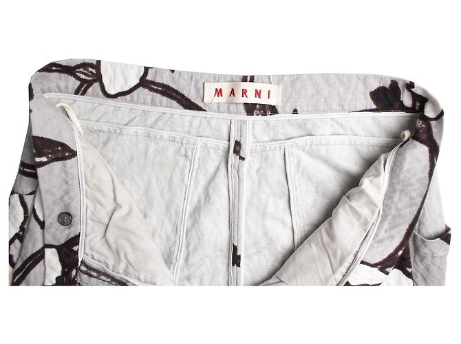 Marni, pantalones con estampado de flores Gris - vista 6