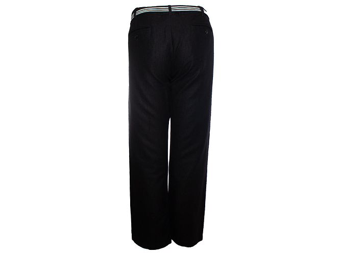 ann demeulemeester, pantalones con cinturón a rayas Negro - vista 2