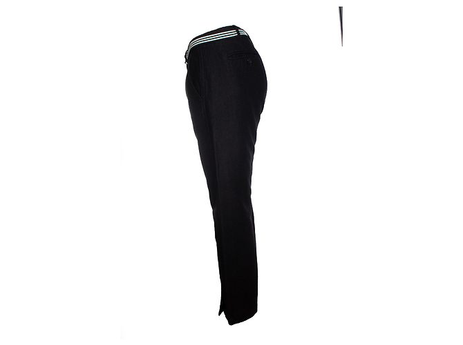 ann demeulemeester, pantalones con cinturón a rayas Negro - vista 3