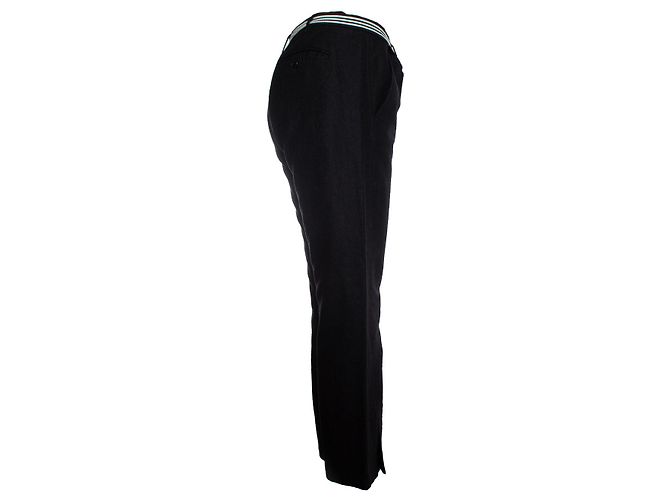 ann demeulemeester, pantalones con cinturón a rayas Negro - vista 4