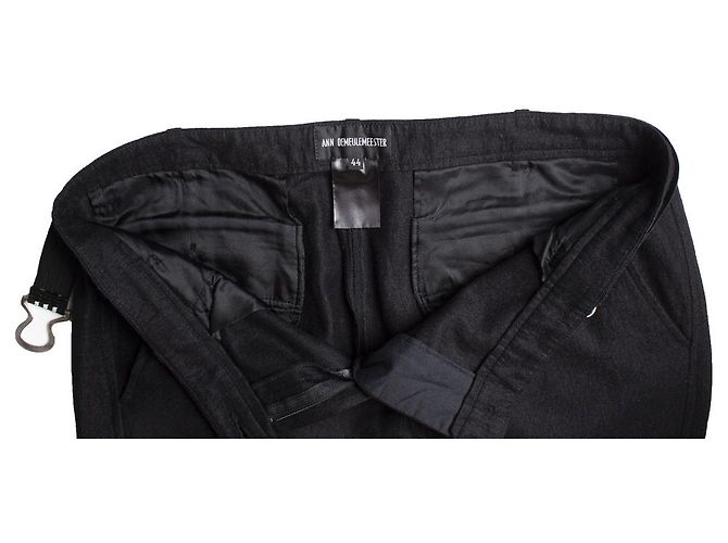 ann demeulemeester, pantalones con cinturón a rayas Negro - vista 5