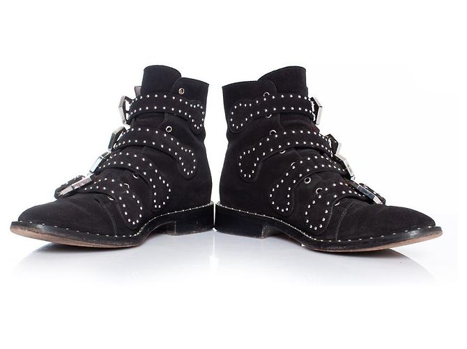 GIVENCHY, botas pretas com fivelas e tachas Preto - vista 3