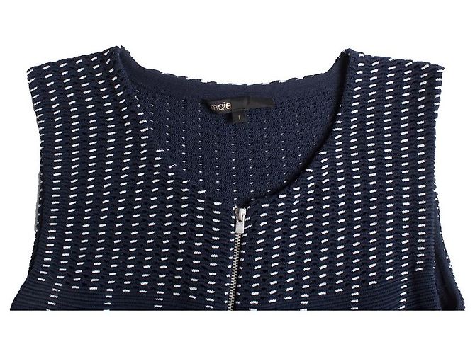 Maje, Vestido elástico plisado azul - vista 6