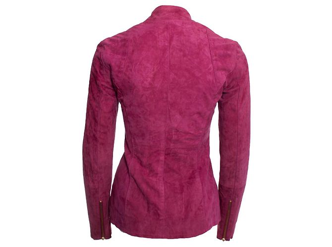 Autre Marque Zenzero, giacca biker in camoscio Rosa - vista 2