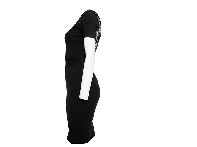 Elisabetta Franchi, Schwarzes Kleid mit Spitze - Ansicht 4