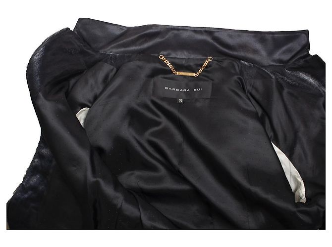 Barbara Bui, Schwarze glänzende Militärjacke - Ansicht 5