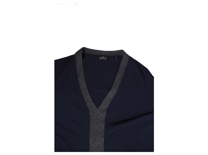 Paul Smith, Suéter de lã azul com decote em V - vista 6