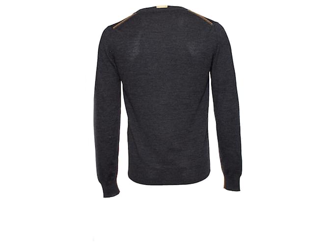 DOLCE & GABBANA, Grauer Wollpullover mit V-Ausschnitt - Ansicht 2