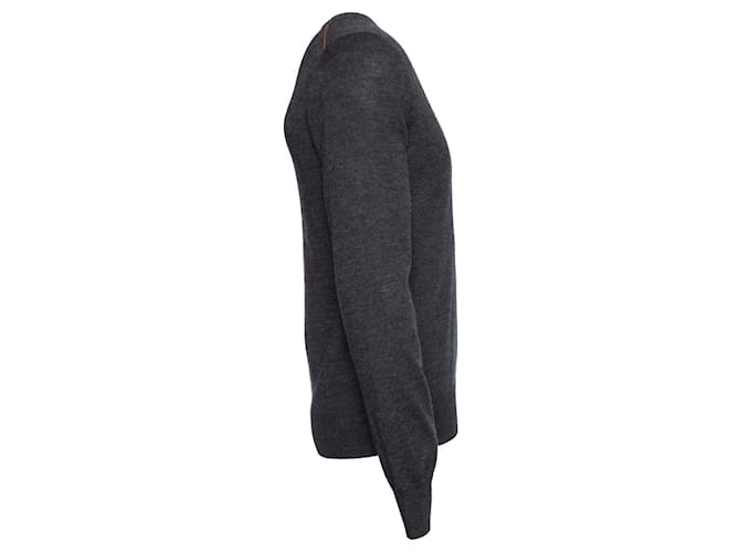 DOLCE & GABBANA, Grauer Wollpullover mit V-Ausschnitt - Ansicht 3
