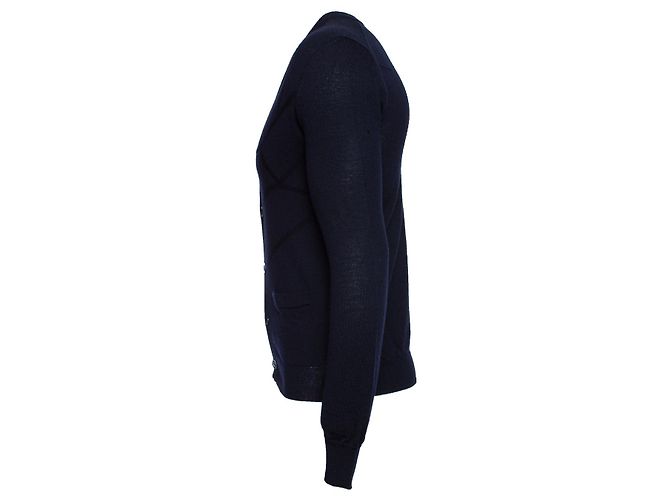 Christian Dior DIOR HOMME, Strickjacke aus blauer Wolle - Ansicht 3