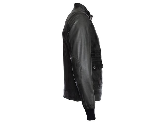 DOLCE & GABBANA, Grüne Bikerjacke aus Leder - Ansicht 3