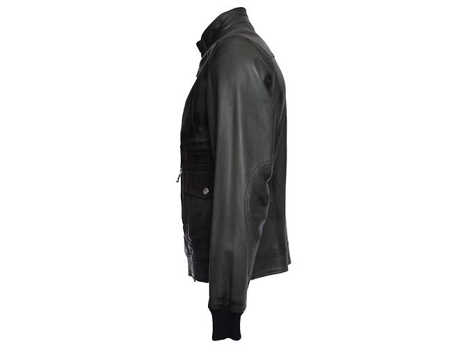 DOLCE & GABBANA, Grüne Bikerjacke aus Leder - Ansicht 4