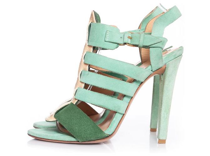 Balenciaga, Gladiator-Sandalen aus Rochenleder Grün - Ansicht 2